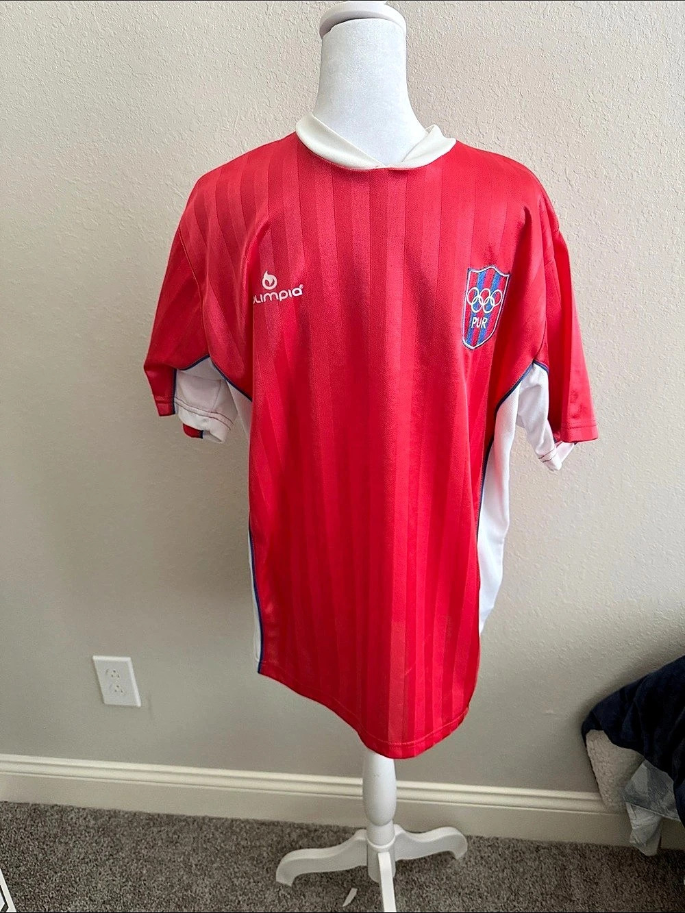Olimpia Puerto Rico soccer jersey Soccer Jersey Red & White Size Medium Like New